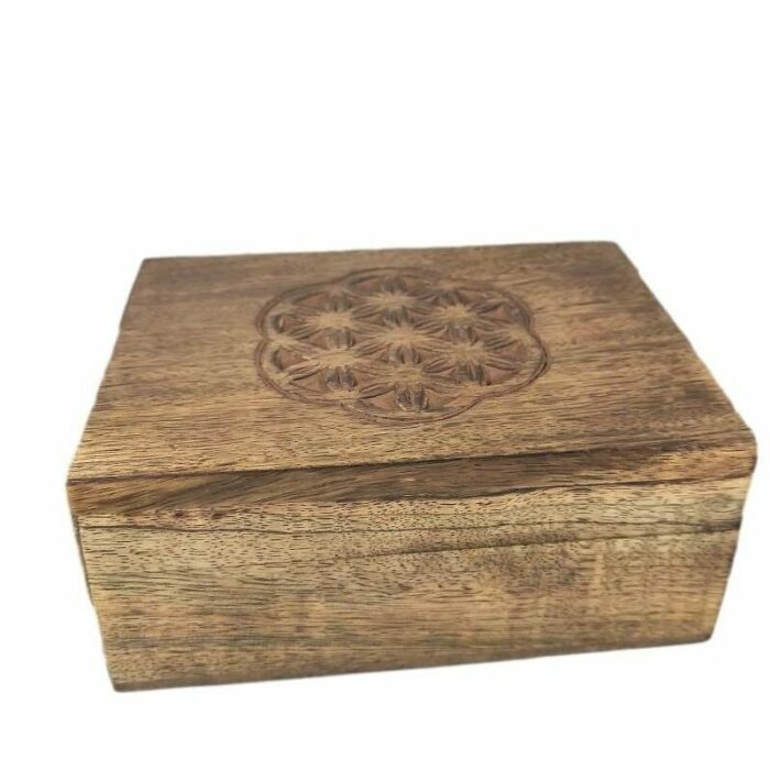 Caja madera mandala flor de la vida